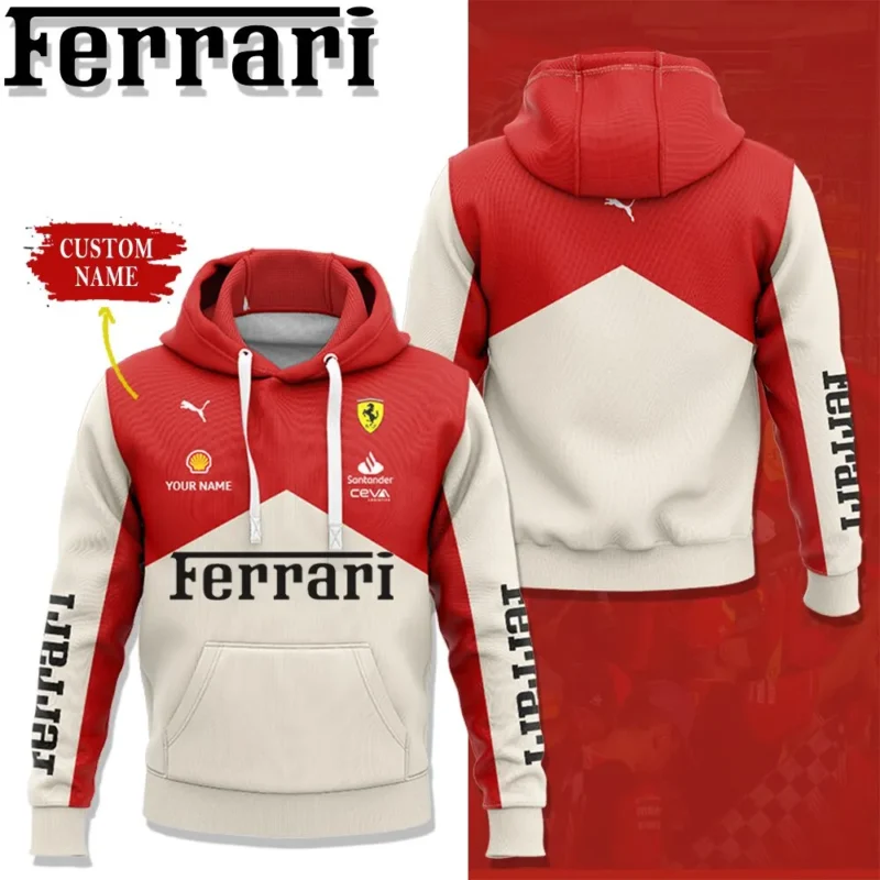 High Quality Customized Unisex Hoodie FERRARI - HOF40