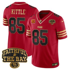 Red San Francisco 49ers #85 George Kittle 2025 F.U.S.E. 4-Star C With Faithful To The Bay Patch Limited V8 Stitched Football Jersey - SFR58