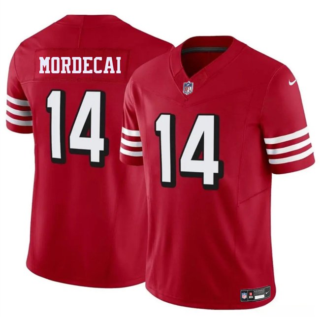 New Red San Francisco 49ers #14 Tanner Mordecai 2025 F.U.S.E. Vapor Untouchable Limited Stitched Football Jersey - SFR63