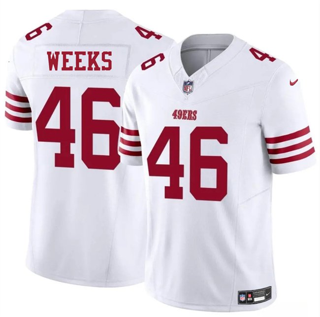 White San Francisco 49ers #46 Jon Weeks 2025 F.U.S.E. Vapor Untouchable Limited Stitched Football Jersey - SFR86