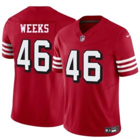 Red San Francisco 49ers #46 Jon Weeks New 2025 F.U.S.E. Vapor Untouchable Limited Stitched Football Jersey - SFR18