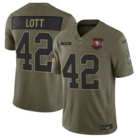 Olive San Francisco 49ers #42 Ronnie Lott 2025 F.U.S.E. Salute to Service Limited Stitched Football Jersey - SFR46