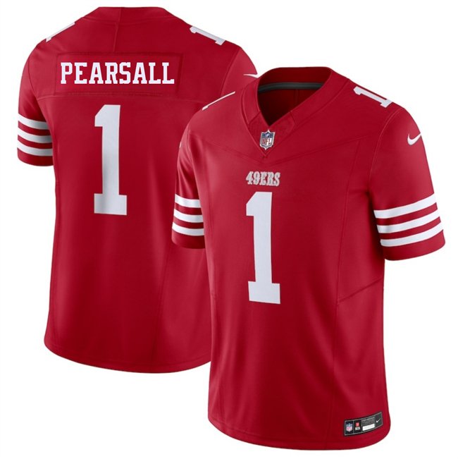Red San Francisco 49ers #1 Ricky Pearsall 2025 F.U.S.E. Vapor Untouchable Limited Stitched Football Jersey - SFR83