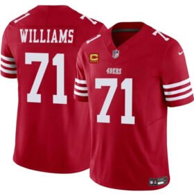 Red San Francisco 49ers #71 Trent Williams 2025 F.U.S.E. With 4-Star C Patch Vapor Untouchable Limited Stitched Football Jersey - SFR67