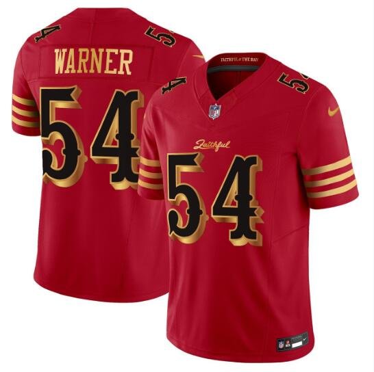 Red Gold San Francisco 49ers #54 Fred Warner 2025 F.U.S.E. "Rivalries" Vapor Limited Stitched Football Jersey - SFR12