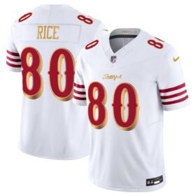 White/Gold San Francisco 49ers #80 Jerry Rice 2025 F.U.S.E. "Rivalries" Vapor Limited Stitched Football Jersey - SFR72