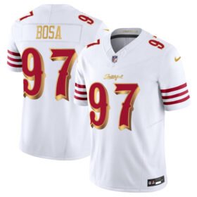 White/Gold San Francisco 49ers #97 Nick Bosa 2025 F.U.S.E. "Rivalries" Vapor Limited Stitched Football Jersey - SFR70