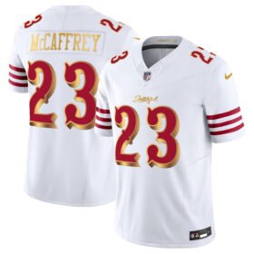 White/Gold San Francisco 49ers #23 Christian McCaffrey 2025 F.U.S.E. "Rivalries" Vapor Limited Stitched Football Jersey - SFR71