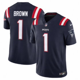 Navy New England Patriots #1 A. J. Brown F.U.S.E. Vapor Limited Stitched Football Jersey - NEP96