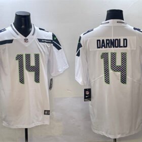 White Seattle Seahawks #14 Sam Darnold 2025 Vapor Limited Stitched Football Jersey - SSR61