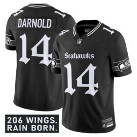 Black Seattle Seahawks #14 Sam Darnold 2025 F.U.S.E. 'Gothic Rain City Shadows Edition' Vapor Limited Stitched Football Jersey - SSR60