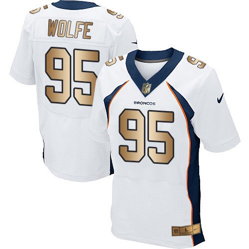 Nike Broncos #95 Derek Wolfe White Stitched NFL New Elite Gold Jersey
