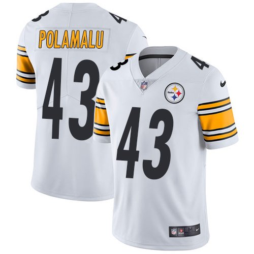 Nike Steelers #43 Troy Polamalu White Stitched NFL Vapor Untouchable Limited Jersey - PSJ602