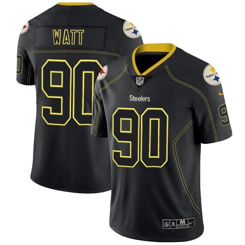 Nike Steelers #90 T. J. Watt Lights Out Black Stitched NFL Limited Rush Jersey - PSJ653
