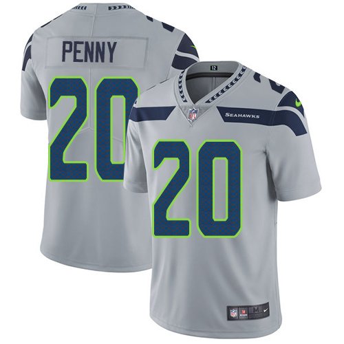Nike Seahawks #20 Rashaad Penny Grey Alternate Stitched NFL Vapor Untouchable Limited Jersey