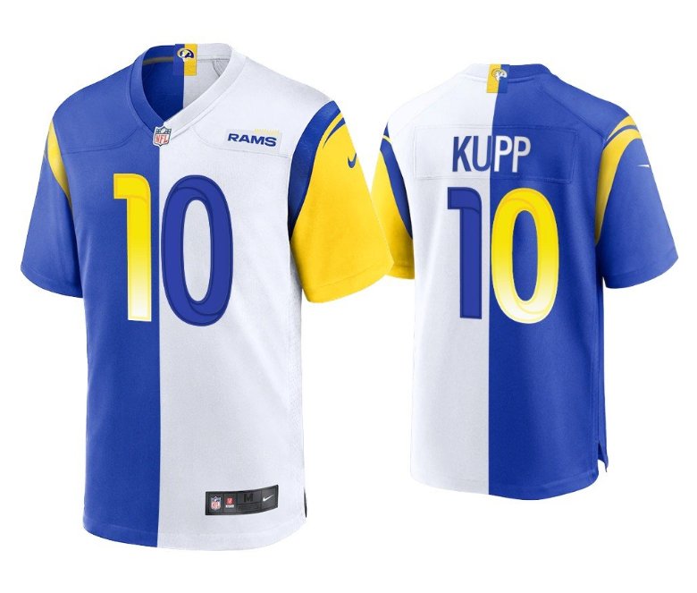 Royal/White Los Angeles Rams #10 Cooper Kupp Split Stitched Football Jersey - LAR97