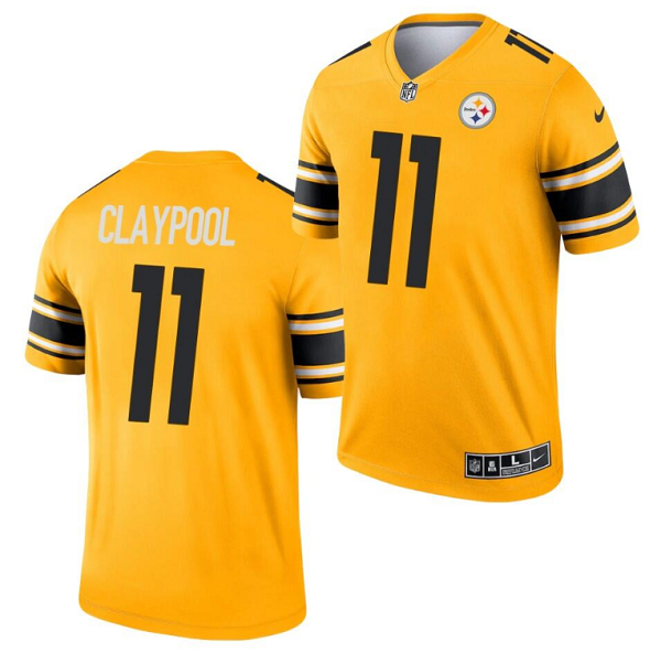 Gold Pittsburgh Steelers #11 Chase Claypool 2021 Inverted Legend Stitched Jersey - PSJ529