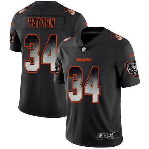 Balck Chicago Bears #34 Walter Payton 2019 Smoke Fashion Limited Stitched NFL Jersey - CBJ651