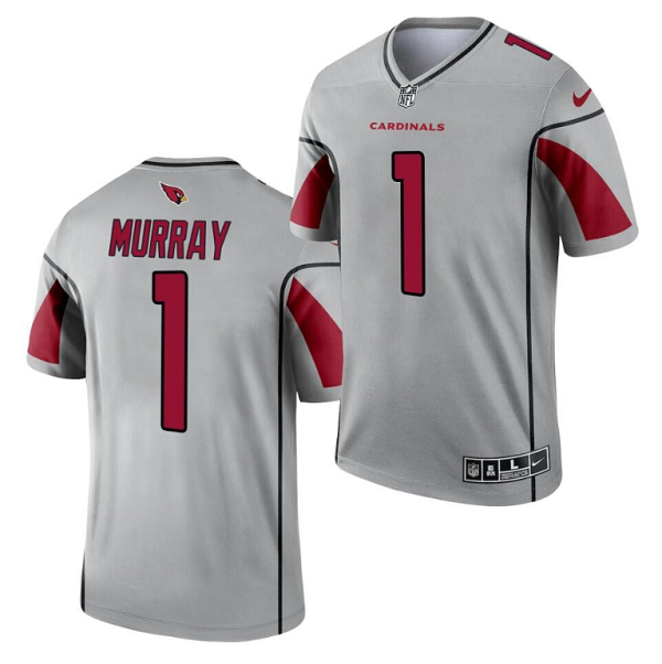 Silver Arizona Cardinals #1 Kyler Murray 2021 Inverted Legend Stitched Jersey - ACJ280