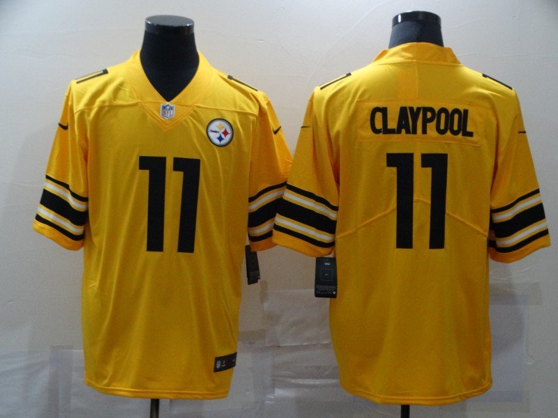Pittsburgh Steelers Gold #11 Chase Claypool Inverted Legend stitched Jersey - PSJ502