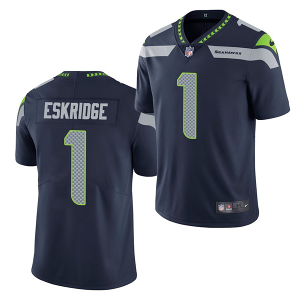 Navy Seattle Seahawks #1 D'Wayne Eskridge Vapor Untouchable Limited Stitched Jersey