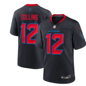 Navy Houston Texans #12 Nico Collins Gmae Jersey - HTJ22