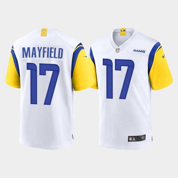 White Los Angeles Rams #17 Baker Mayfield Stitched Game Jersey - LAR462