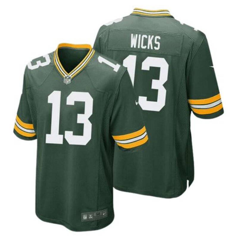 Green Green Bay Packers #13 Dontayvion Wicks Stitched Game Jersey - GBJ247