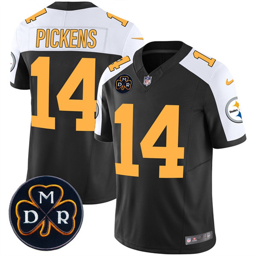 Black Pittsburgh Steelers #14 George Pickens F.U.S.E. DMR Patch Untouchable Limited Stitched Football Jersey - PSJ478