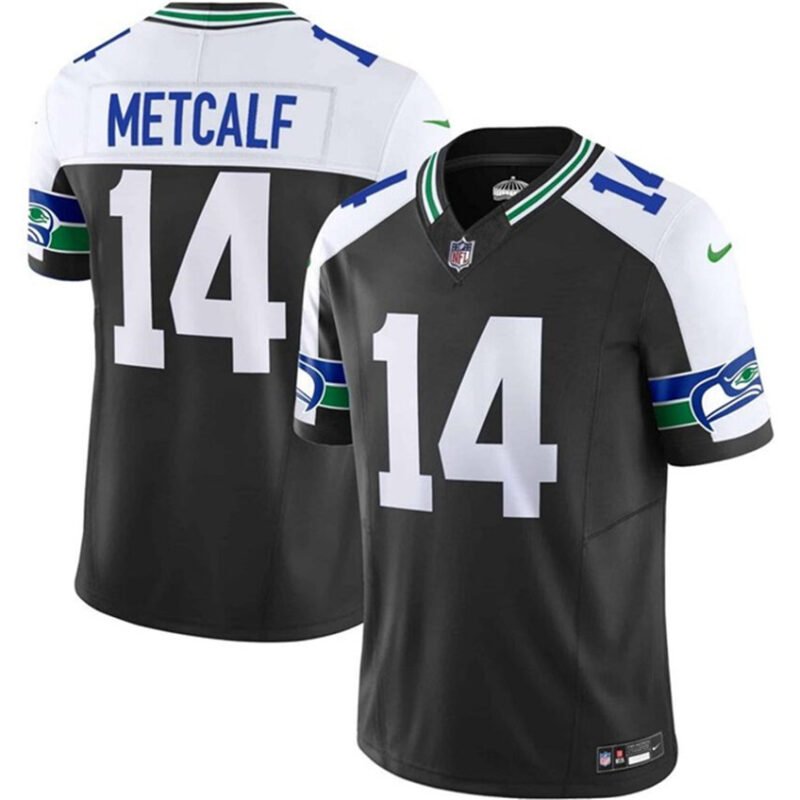 Black Seattle Seahawks #14 DK Metcalf 2023 F.U.S.E. Vapor Throwback Limited Stitched Football Jersey