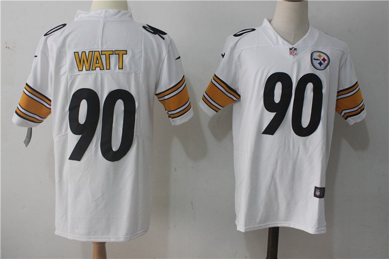 Pittsburgh Steelers #90 T. J. Watt White Stitched NFL Vapor Untouchable Limited Jersey - PSJ751