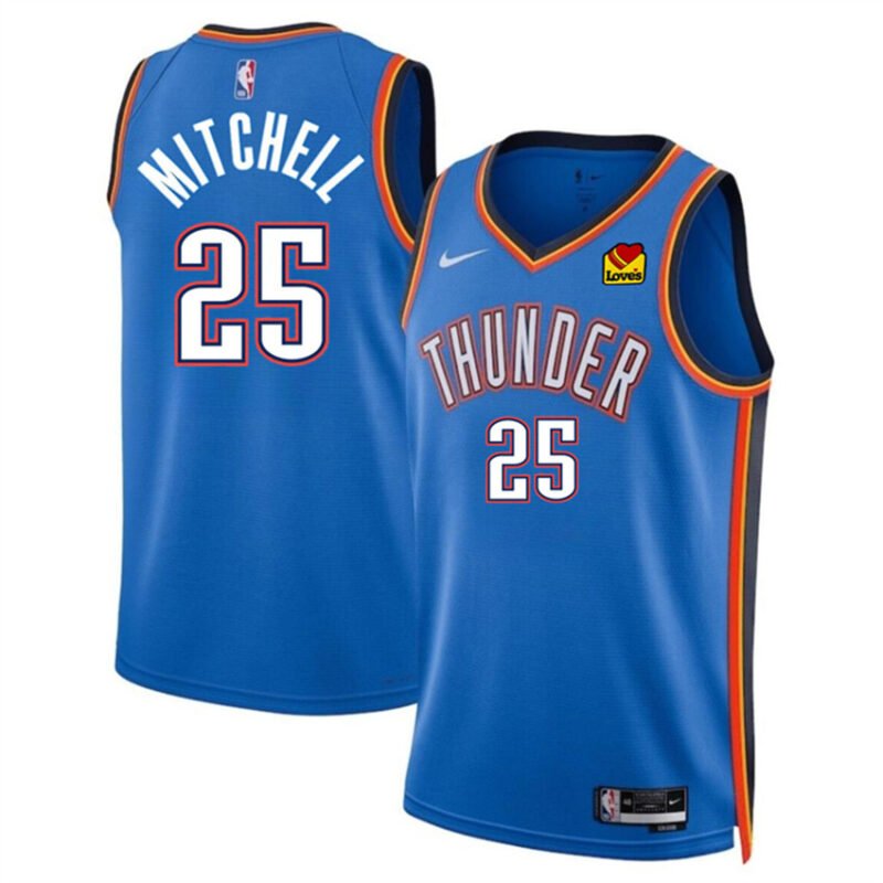 Blue Oklahoma City Thunder #25 Ajay Mitchell 2024 Draft Icon Edition Stitched Basketball Jersey - OKC83