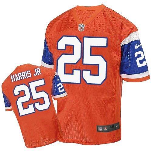 Nike Broncos #25 Chris Harris Jr Orange Throwback Stitched NFL Elite Jersey