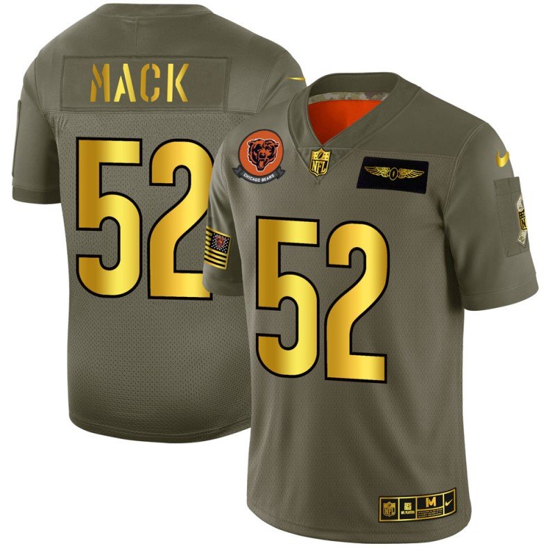 Chicago Bears #52 Khalil Mack NFL Nike Olive Gold 2019 Salute to Service Limited Jersey - CBJ266