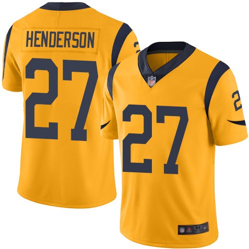 Nike Rams #27 Darrell Henderson Gold Stitched NFL Limited Rush Jersey - LAR369