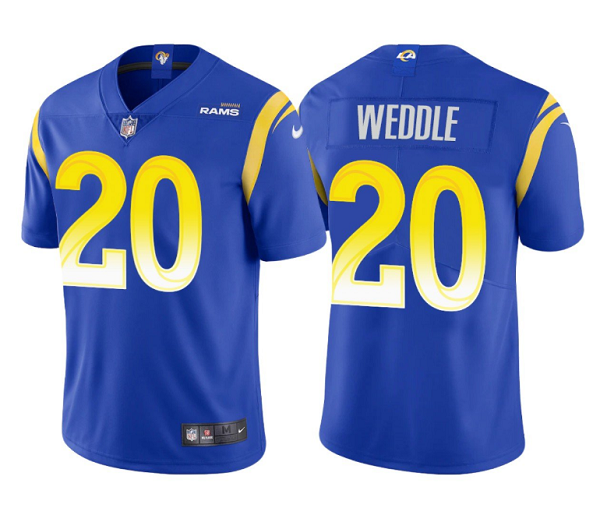 Royal Los Angeles Rams #20 Eric Weddle  Vapor Untouchable Limited Stitched Football Jersey - LAR593