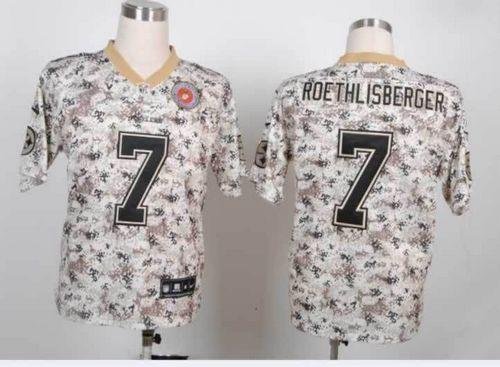 Nike Steelers #7 Ben Roethlisberger Camo Stitched NFL Elite USMC Jersey - PSJ739