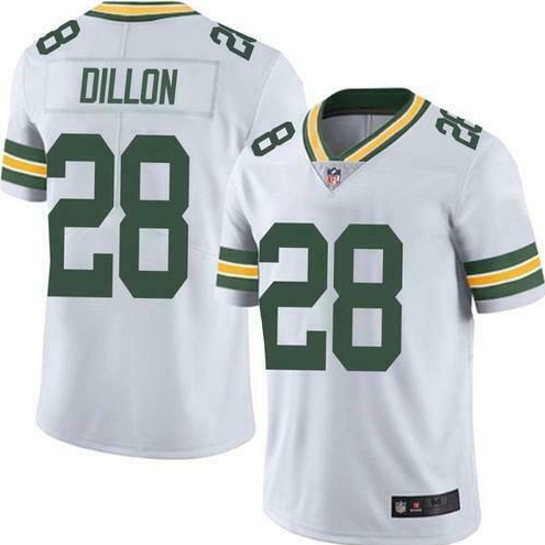 Green Bay Packers #28 A.J. Dillon White Vapor Untouchable Limited Stitched Jersey - GBJ121