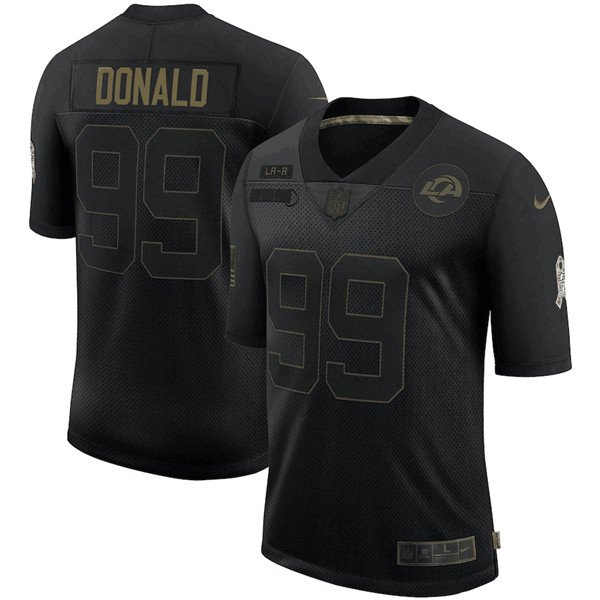Los Angeles Rams #99 Aaron Donald Black 2020 Salute To Service Limited Stitched Jersey - LAR312