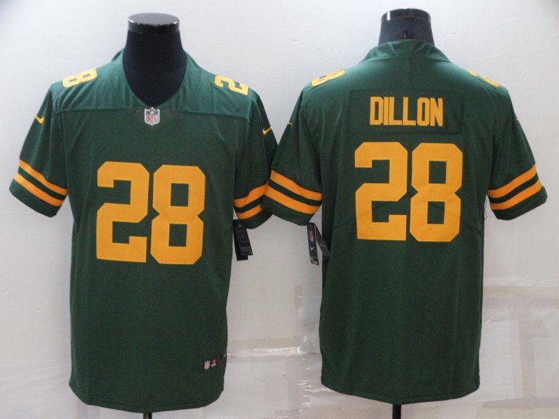 Green Green Bay Packers #28 A.J. Dillon 2021 Legend Stitched Football Jersey - GBJ554
