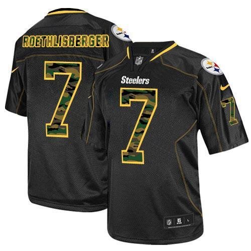 Nike Steelers #7 Ben Roethlisberger Black Stitched NFL Elite Camo Fashion Jersey - PSJ137