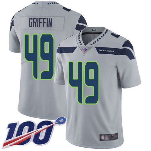 Nike Seahawks #49 Shaquem Griffin Grey Alternate Stitched NFL 100th Season Vapor Limited Jersey
