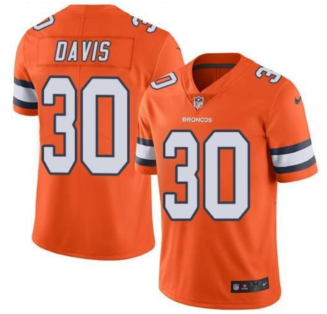 Orange Denver Broncos #30 Terrell Davis Vapor Untouchable Limited Stitched Jersey