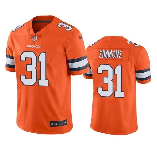 Orange Denver Broncos #31 Justin Simmons Color Rush Limited Stitched Jersey