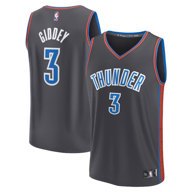 Black Oklahoma City Thunder #3 Josh Giddey 2022/23 City Edition Stitched Basketball Jersey - OKC55