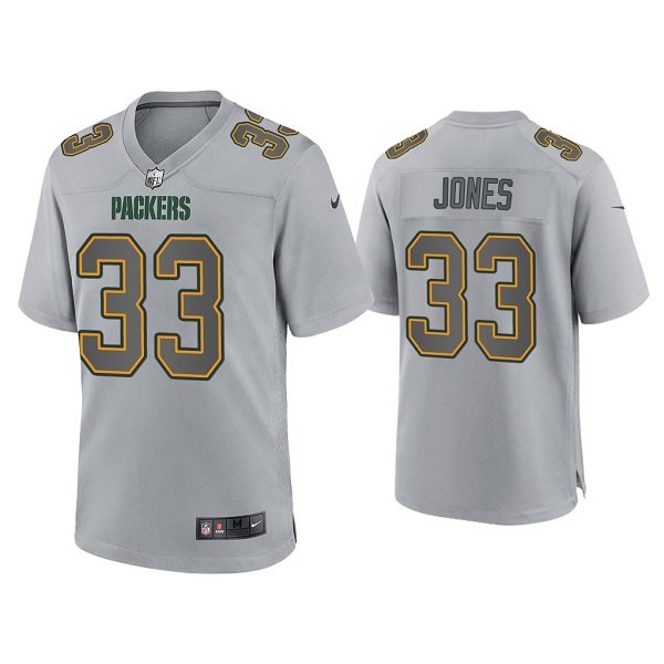Green Bay Packers #33 Aaron Jones Gray Atmosphere Fashion Stitched Game Jersey - GBJ530