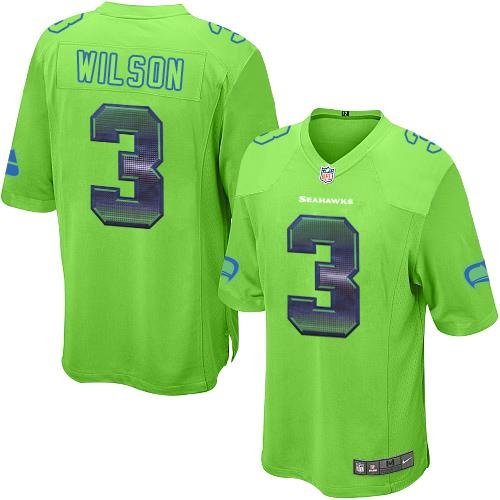 Nike Seahawks #3 Russell Wilson Green Alternate Stitched NFL Limited Strobe Jersey