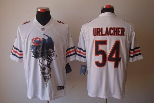 Nike Bears #54 Brian Urlacher White Stitched NFL Helmet Tri-Blend Limited Jersey - CBJ102
