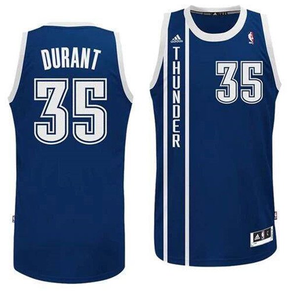 Navy Oklahoma City Thunder #35 Kevin Durant Swingman Stitched Basketball Jersey - OKC103