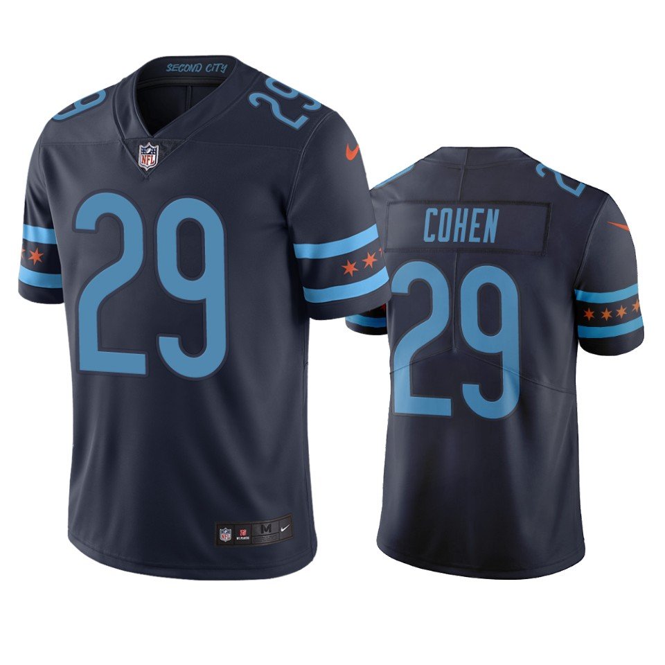 Chicago Bears #29 Tarik Cohen Navy Vapor Limited City Edition NFL Jersey - CBJ10